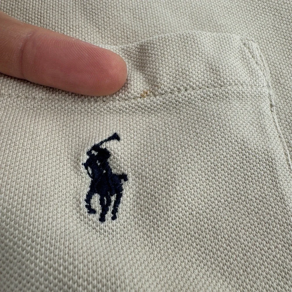 Polo Ralph Lauren Polo Shirt Mens XL Classic Tan Beige‎ Pocket Pique Cotton